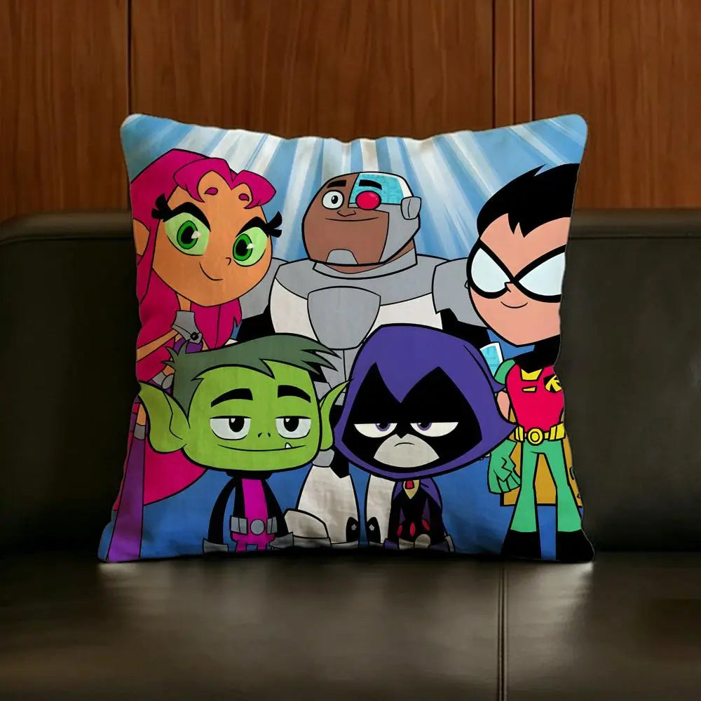 Teen Titans Go Linen Cushion Cover | Sofa & Bedroom Décor Decorative Cushion Cover Axl White5 35X35cm
