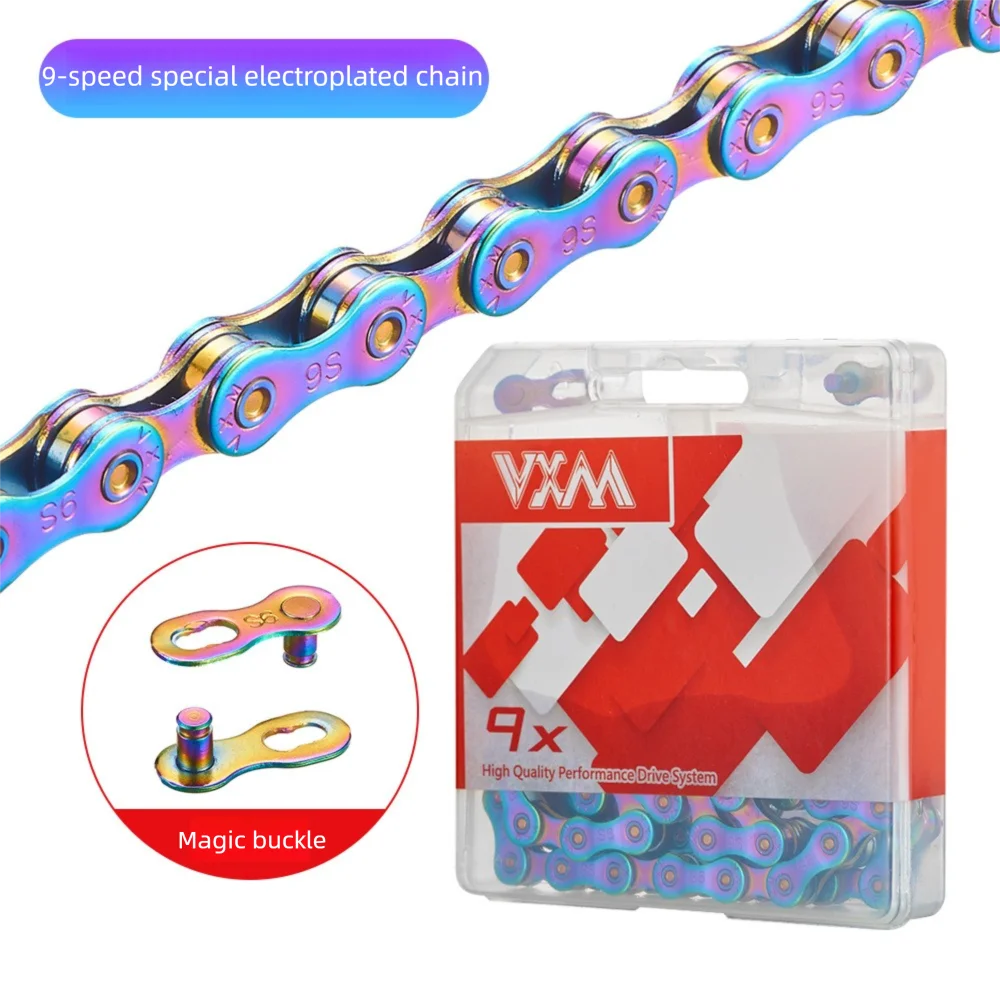 Ultralight Colorful Bike Chain 8/9/10/11 Speed Anti-Rust 116L MTB Bicycle Chain Axl 9Speed