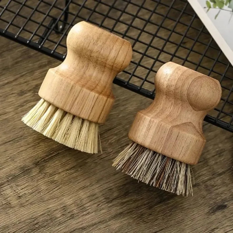 Natural Sisal & Coconut Palm Dish Brush with Lanyard Kitchen Cleaning Brush Axl