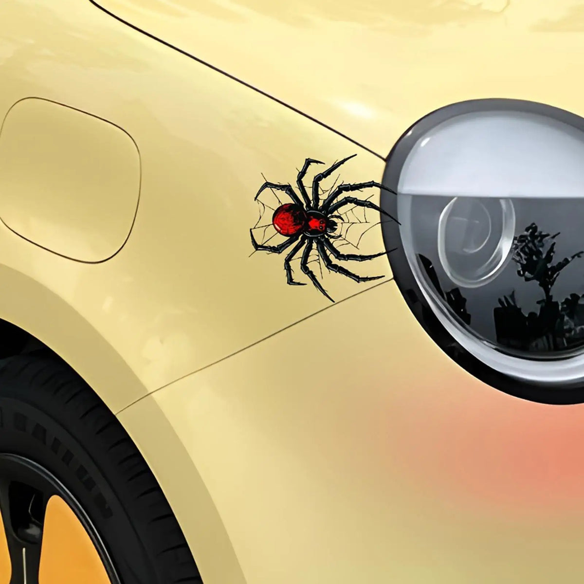 Spider Web Car Decal Sticker – Waterproof 3D PVC Auto Decal Car Decal Sticker Axl