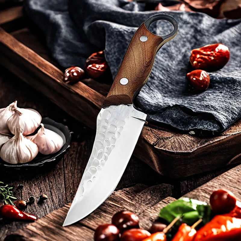 Handmade Forged Boning Knife – Full Tang Wood Handle | Kitchen Boning Knife Axl