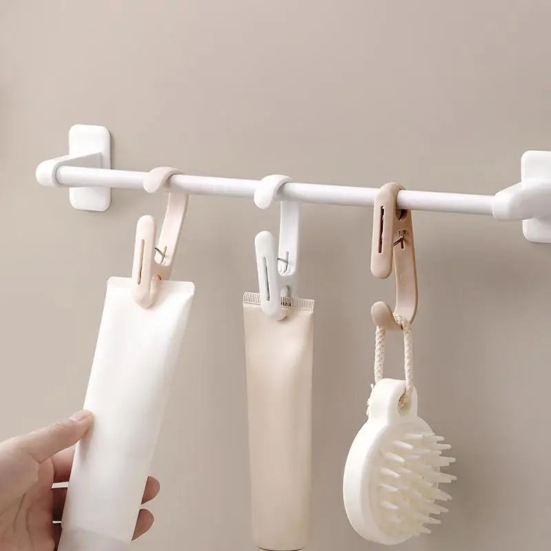 10-Pack 2-in-1 Plastic Hook & Clip – Home Storage Organizer Storage Hook Clips Axl