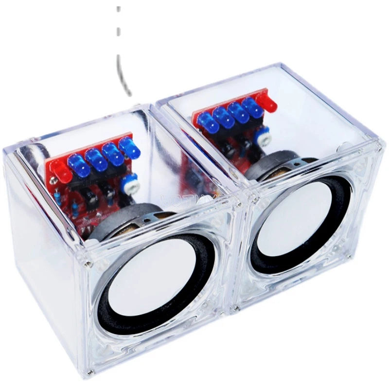 DIY Mini Speaker Kit – Dual Channel 3W Transparent Audio Build Electronics DIY Kit Axl
