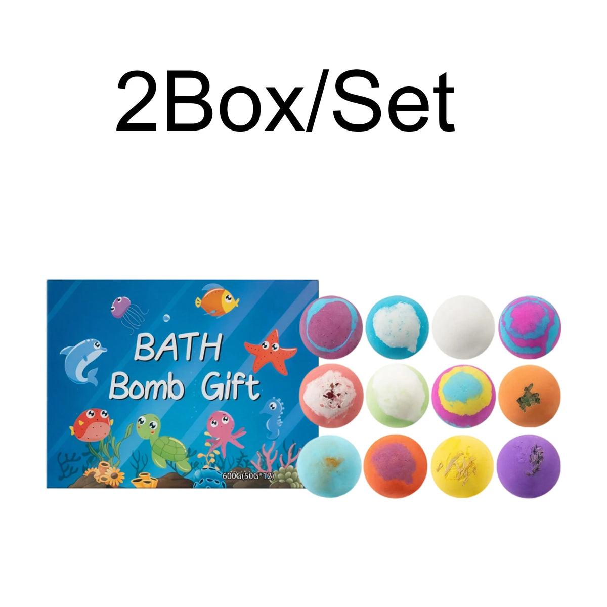 16-Pc Kids Bath Bombs Set with Hidden Ocean Toys | Gift Box Kids Bath Bomb Set Axl 2 Box