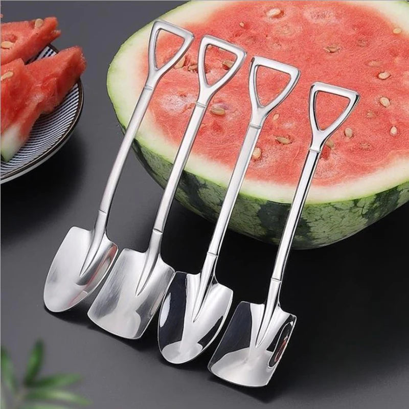 4-Piece Shovel Shape Stainless Steel Dessert Spoons Set Dessert Spoon Set Axl