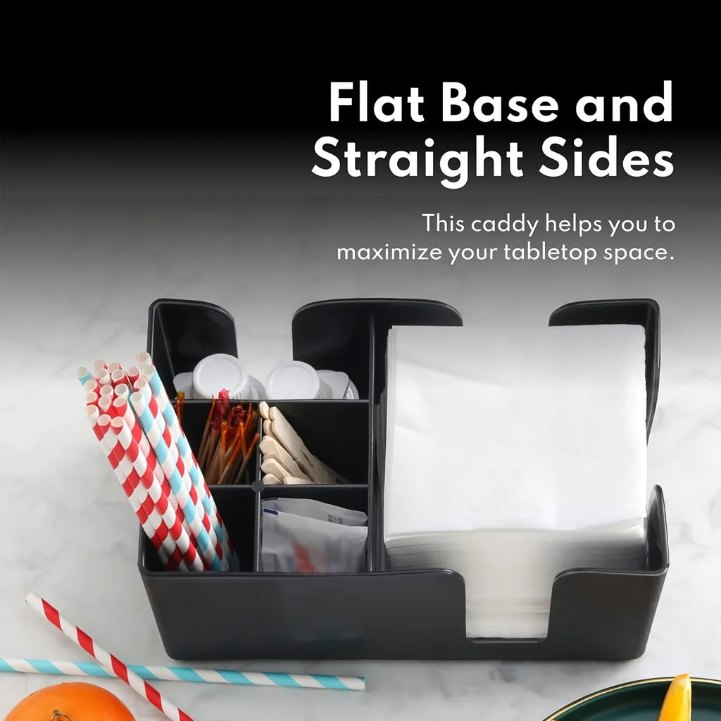 6-Compartment Bar Caddy – Plastic Napkin & Barware Organizer Bar Caddy Organizer Axl
