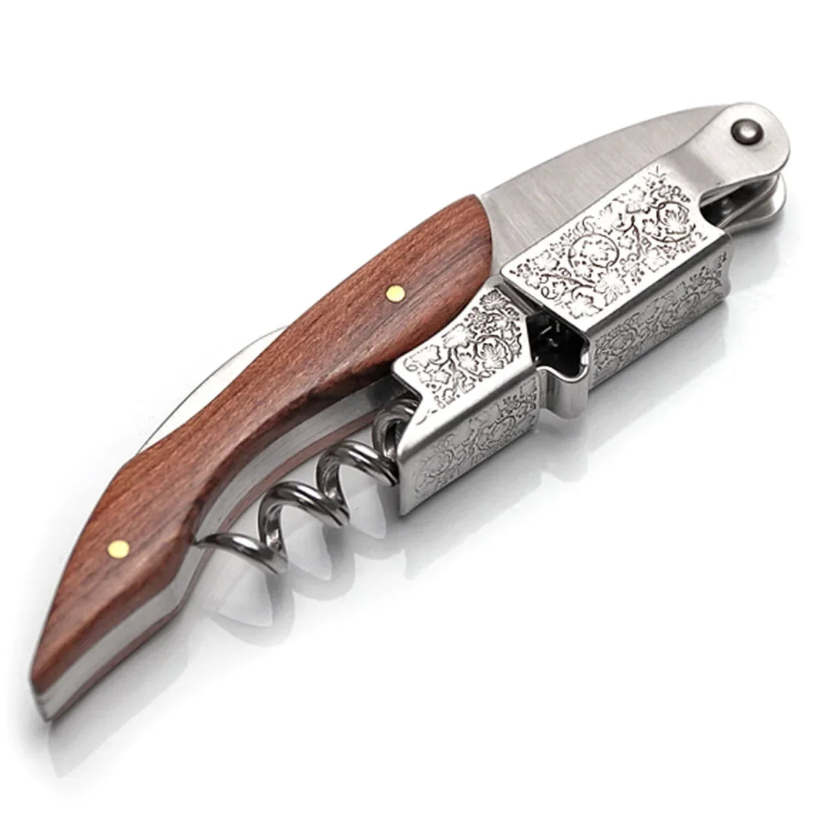Leeseph Double Hinged Wine Opener – Stainless Steel Corkscrew Wine Corkscrew Opener Axl B