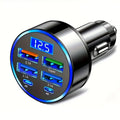 120W 6-Port USB-C Car Charger PD QC3.0 Fast Charge Adapter Car Charger Adapter Axl 6 Port Car Charger black