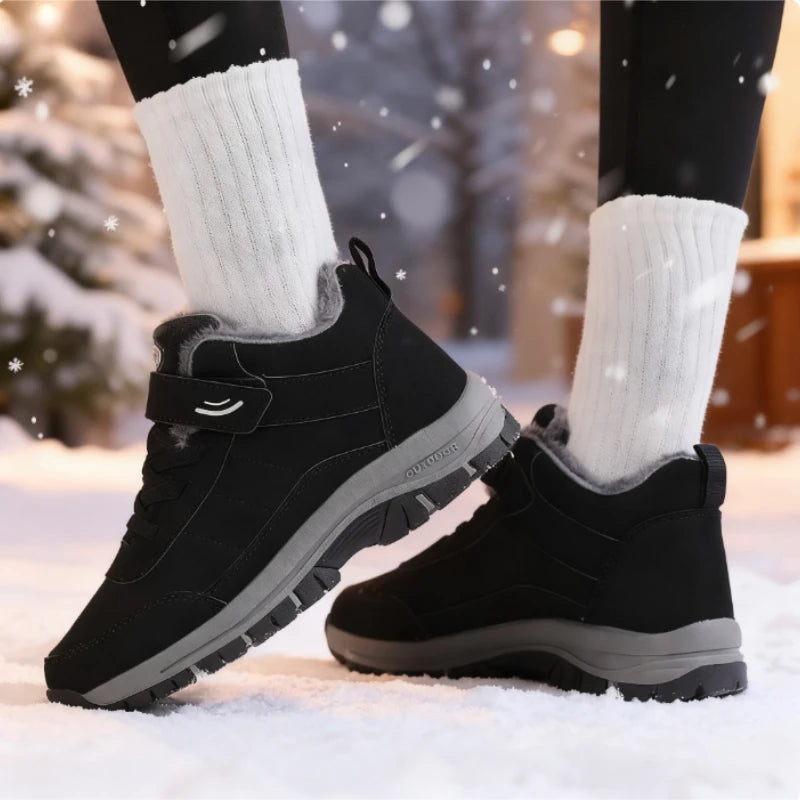 Women's Winter Fur-Lined Ankle Boots – Warm Non-Slip Winter Ankle Boots Axl 36 black