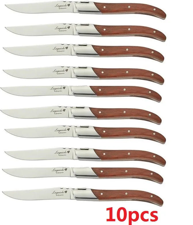 Laguiole Steak Knives Rosewood Handle Set 2–10 Pcs | 8.25" Steak Knife Set Axl 10 Pcs knife