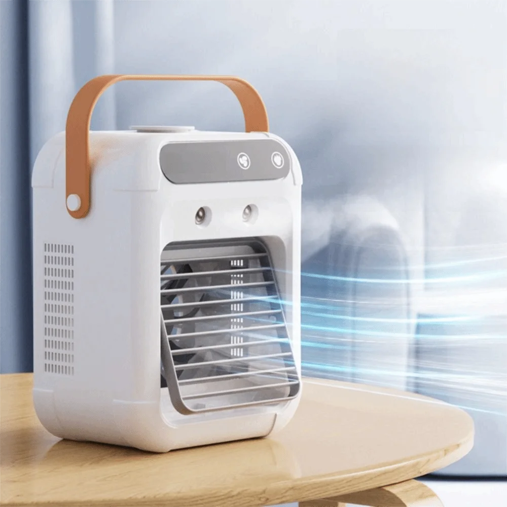 Desktop Bladeless Spray Fan – USB Rechargeable Humidifying Cooler Desktop Spray Fan Axl