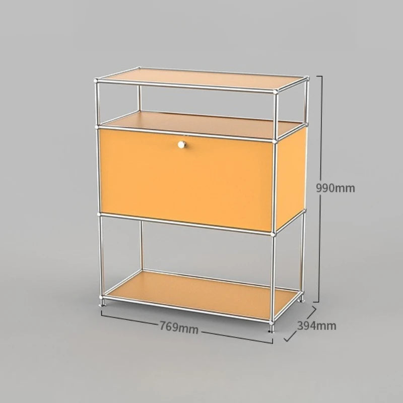 Stainless Steel Luxury Storage Cabinet – Modern Nordic Shelf Display Storage Cabinet Axl Orange