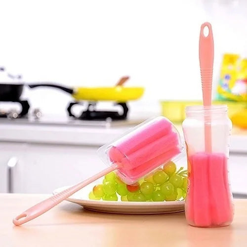 2-Pack Sponge Bottle Brush – Wineglass, Cup & Jar Cleaner Bottle Cleaning Brush Axl