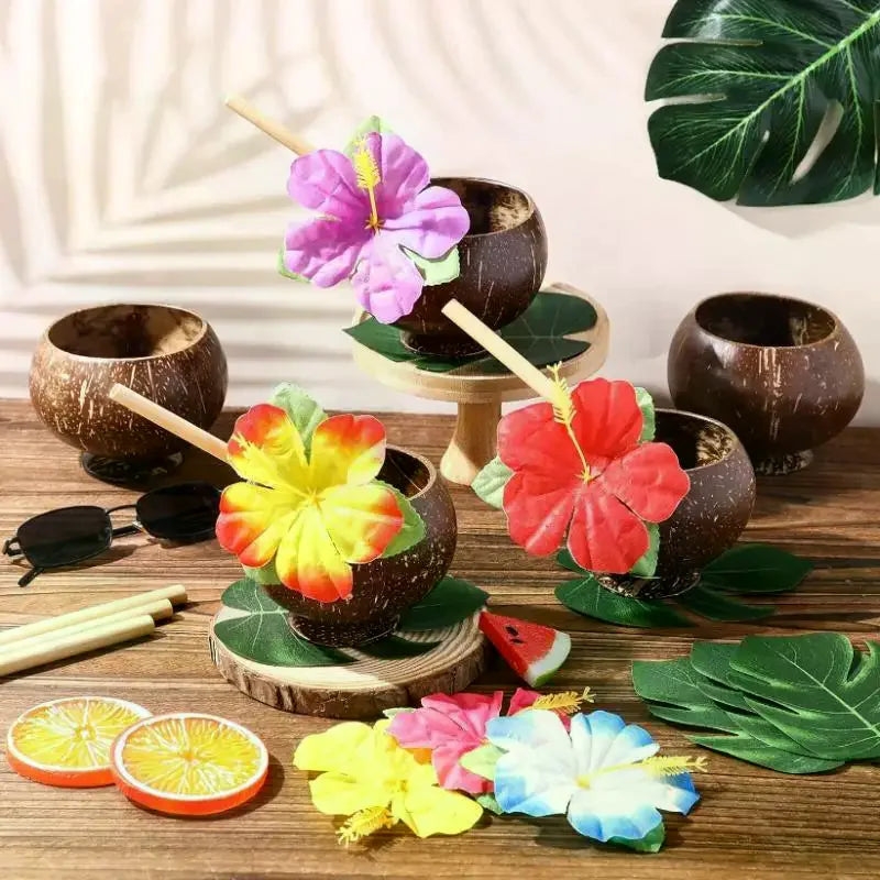 Handcrafted Natural Coconut Shell Stemmed Bowl | Eco Tableware Coconut Shell Bowl Axl