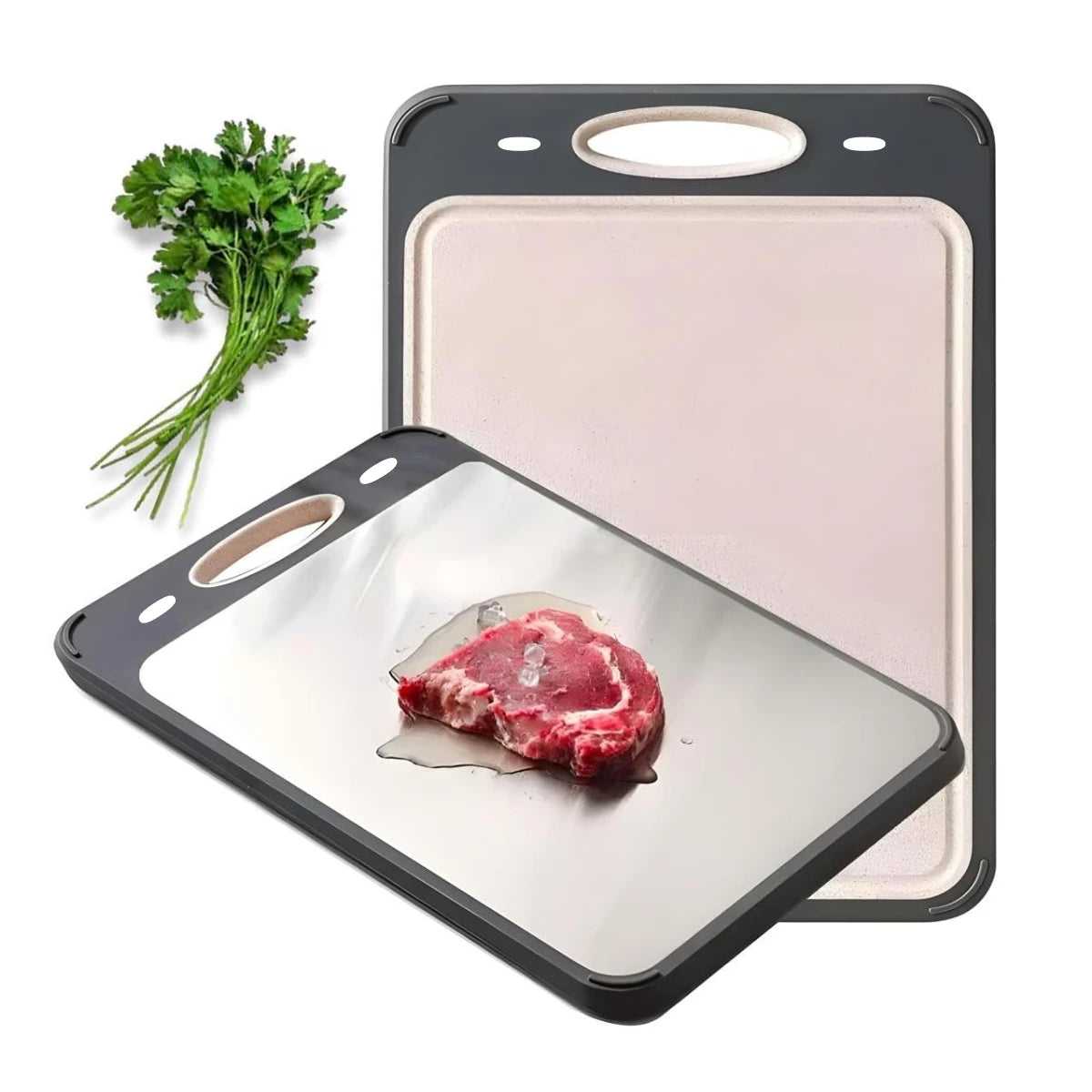 PLYS Double-Sided Stainless Steel Cutting Board – Anti-Slip Stainless Steel Cutting Board Axl