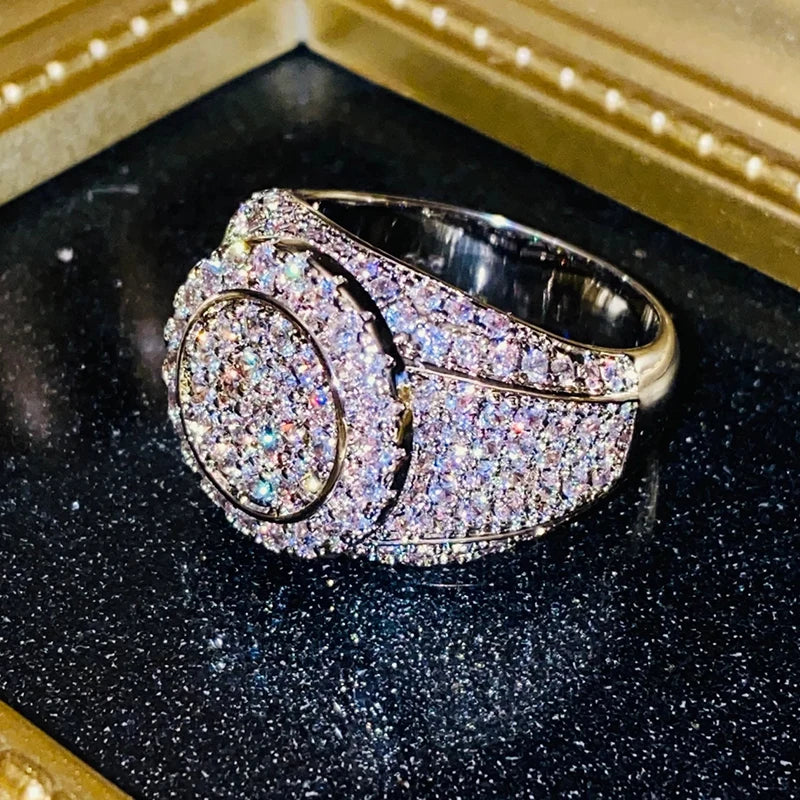 Huitan Women's Cubic Zirconia Pave Ring – Sparkling Party Band Fashion Ring Axl T0719 6