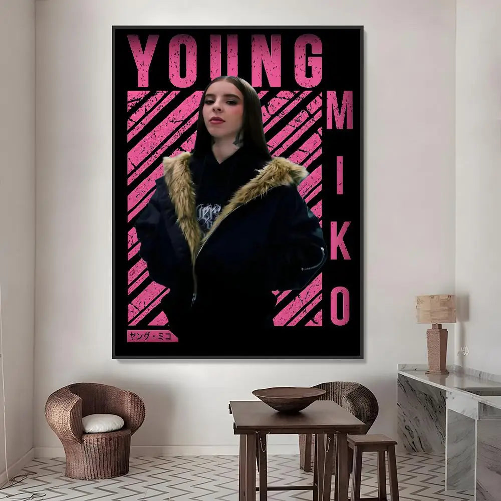 Young Miko HD Waterproof Poster Stickers | Wall Décor & Gift Poster Stickers Axl White03 15X20cmNoframe