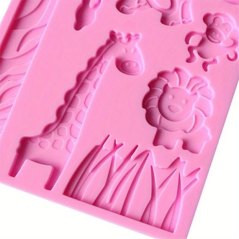 Zoo Animal Fondant Cake Mold – Silicone Embosser Baking Tool Fondant Cake Mold Axl