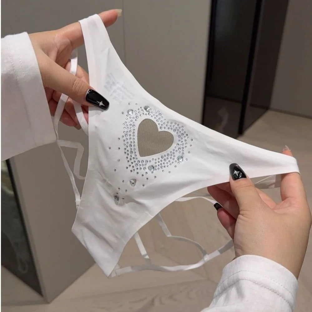 Women's Seamless Mesh Low-Rise Briefs – Heart Hollow Underwear Women's Briefs Axl White One Size 1pc