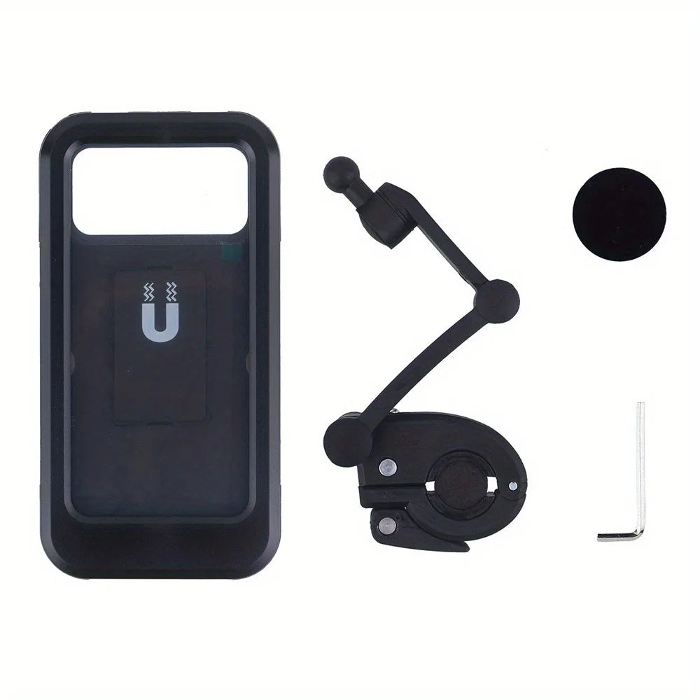 Waterproof Motorcycle Phone Mount – 360° Swivel GPS Holder Phone Handlebar Mount Axl Black