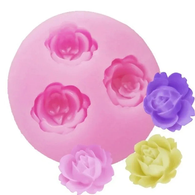 3D Rose Silicone Mold – Fondant, Chocolate & Cake Decorating Silicone Baking Mold Axl
