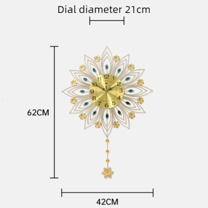 Modern Pendulum Wall Clock – Large Silent Gold Luxury Decor Pendulum Wall Clock Axl Small