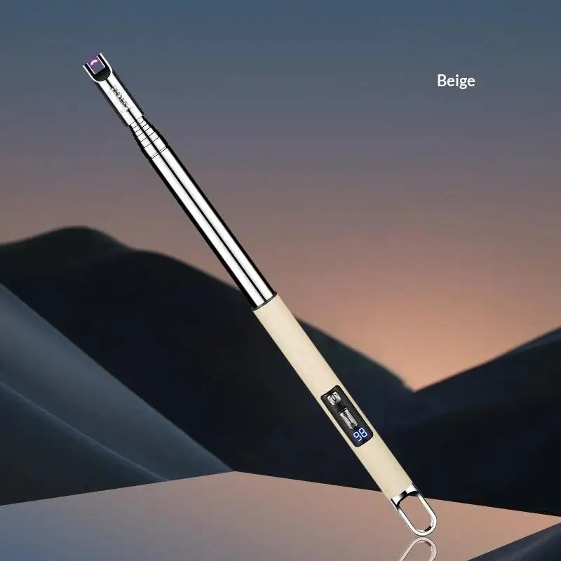 Retractable 100cm USB Arc Lighter – BBQ & Kitchen Igniter Electric Arc Lighter Axl Beige