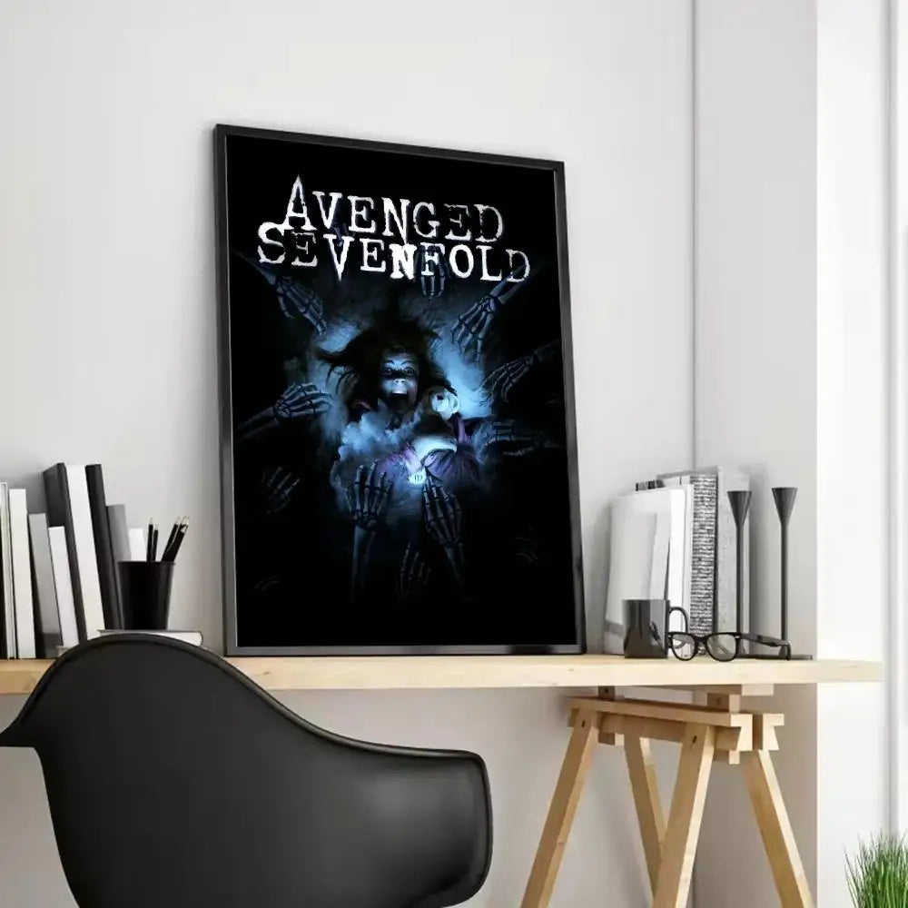 Avenged Sevenfold Canvas Wall Art – Frameless Music Poster Canvas Wall Art Axl Black18 50X70cmFrameless