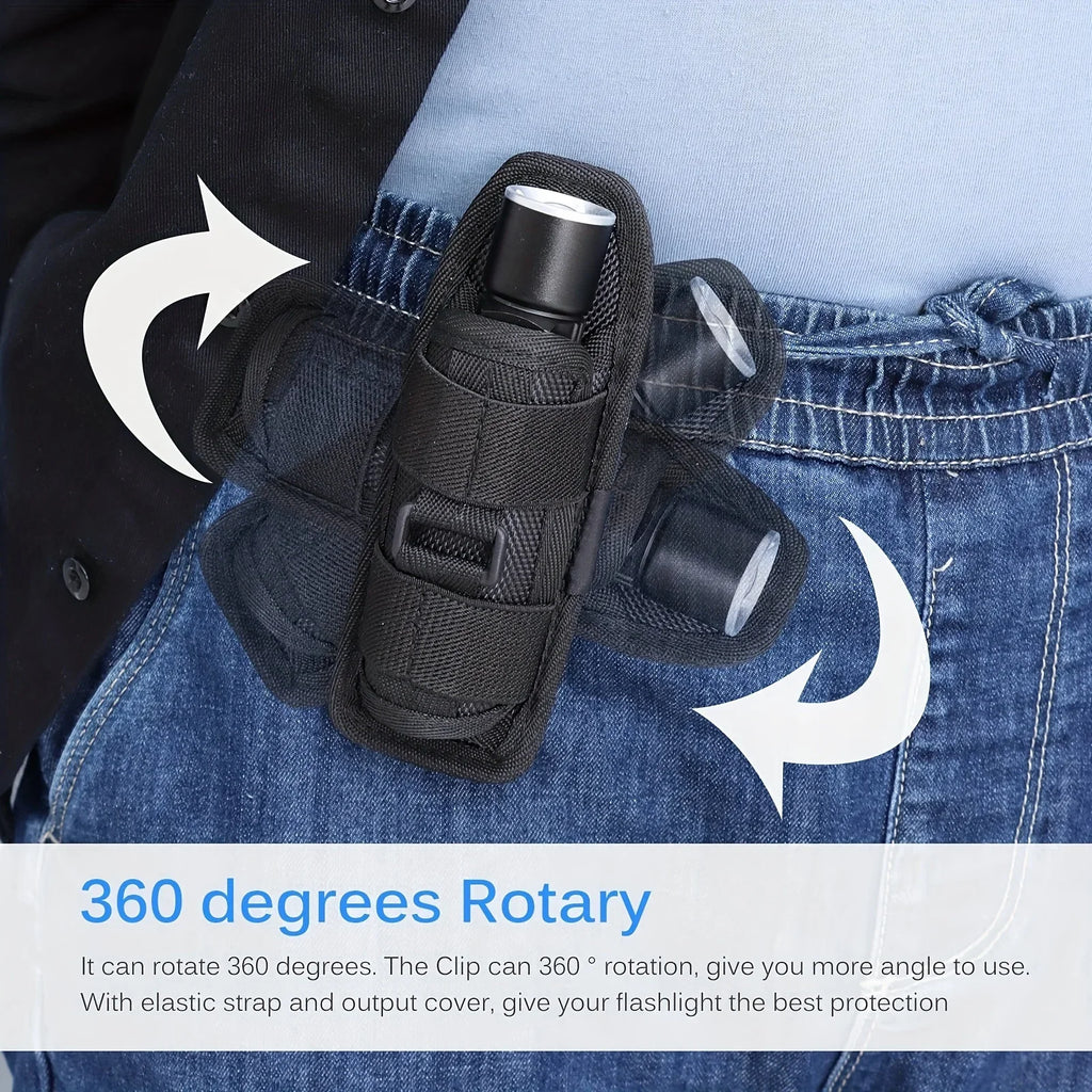 Tactical Oxford Flashlight Holster with Rotating Waist Strap Flashlight Holster Case Axl