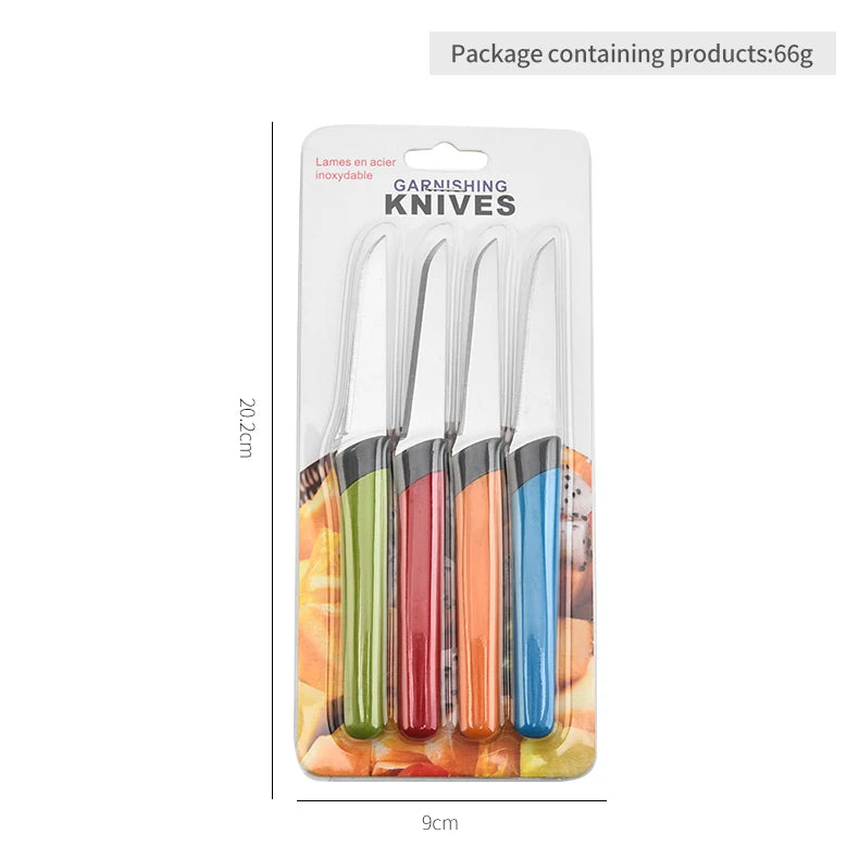 4-Piece Stainless Steel Paring Knife Set – Colorful Fruit Knives Paring Knife Set Axl Two sets of eight