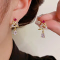 Huitan Christmas Tree Dangle Earrings – Gold Drop Earrings Dangle Earrings Axl E4327