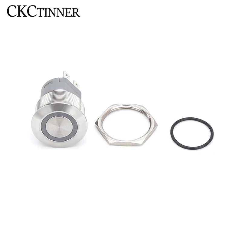 Metal LED Push Button Switch Waterproof 12–22MM | Self-Lock Push Button Switch Axl