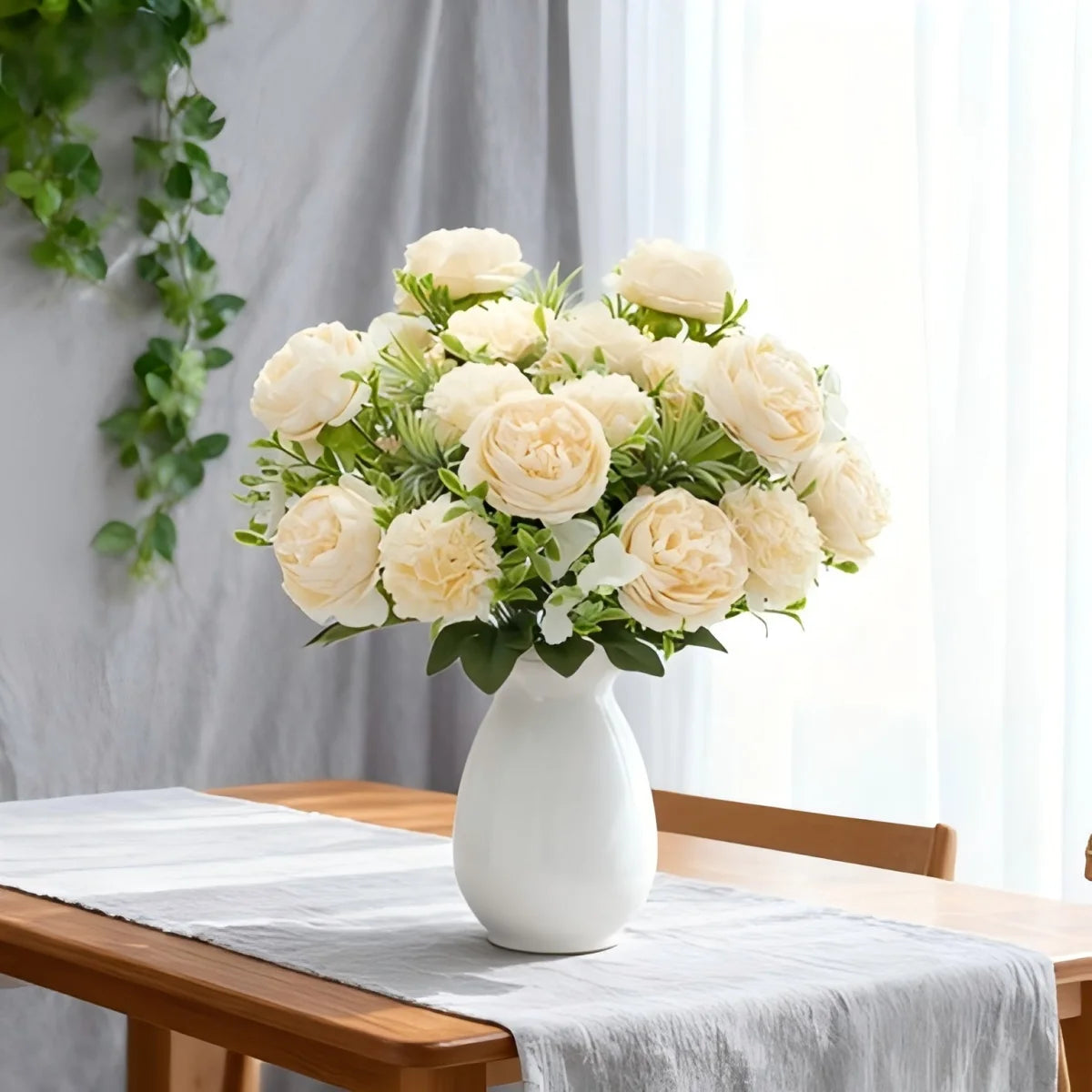 Silk Artificial Chrysanthemum Peony Bouquet – Home & Wedding Decor Artificial Flower Bouquet Axl