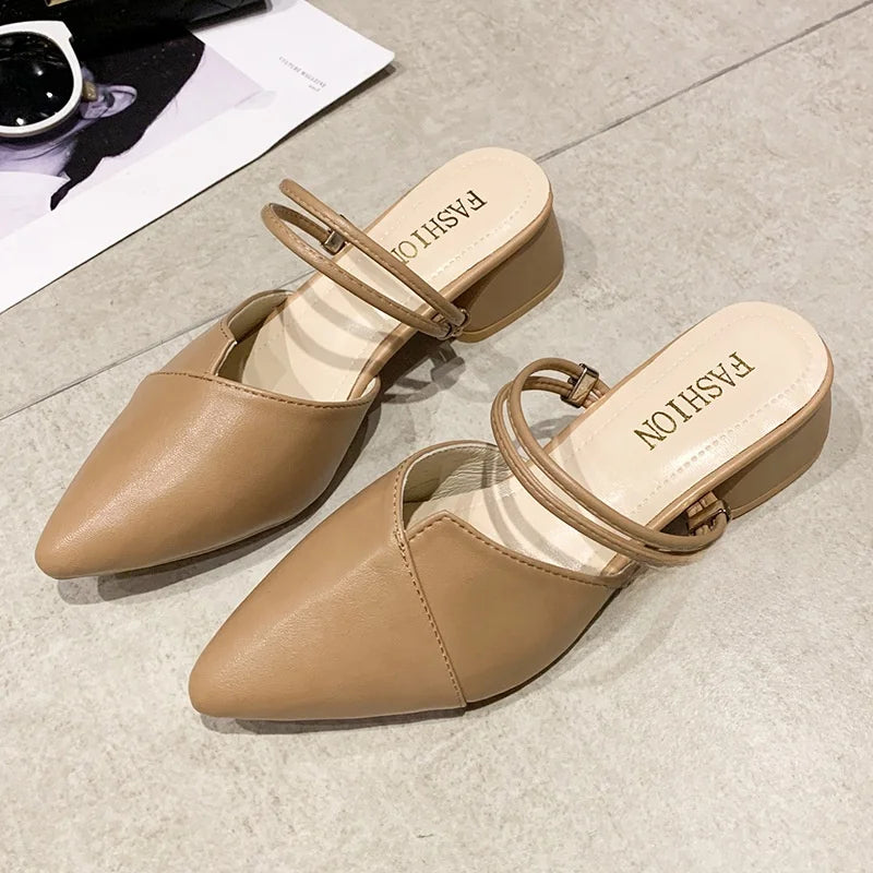 Women's Wedge Heel Pointed Toe Slip-On Sandals | Summer Wedge Sandals Axl