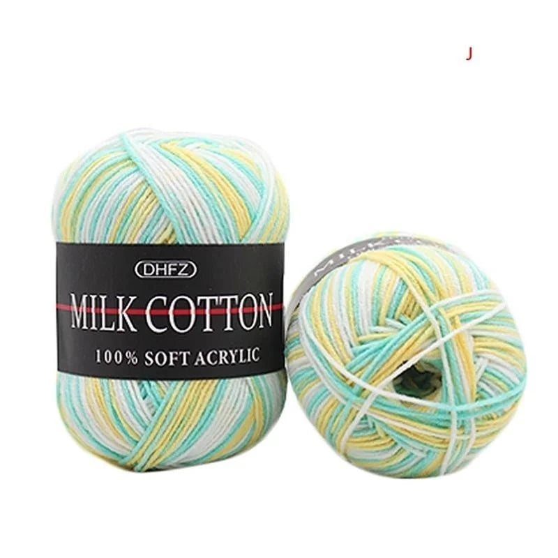 Mixed Colour Cotton Knitting Yarn 50g – Soft Crochet Wool Knitting Yarn Axl