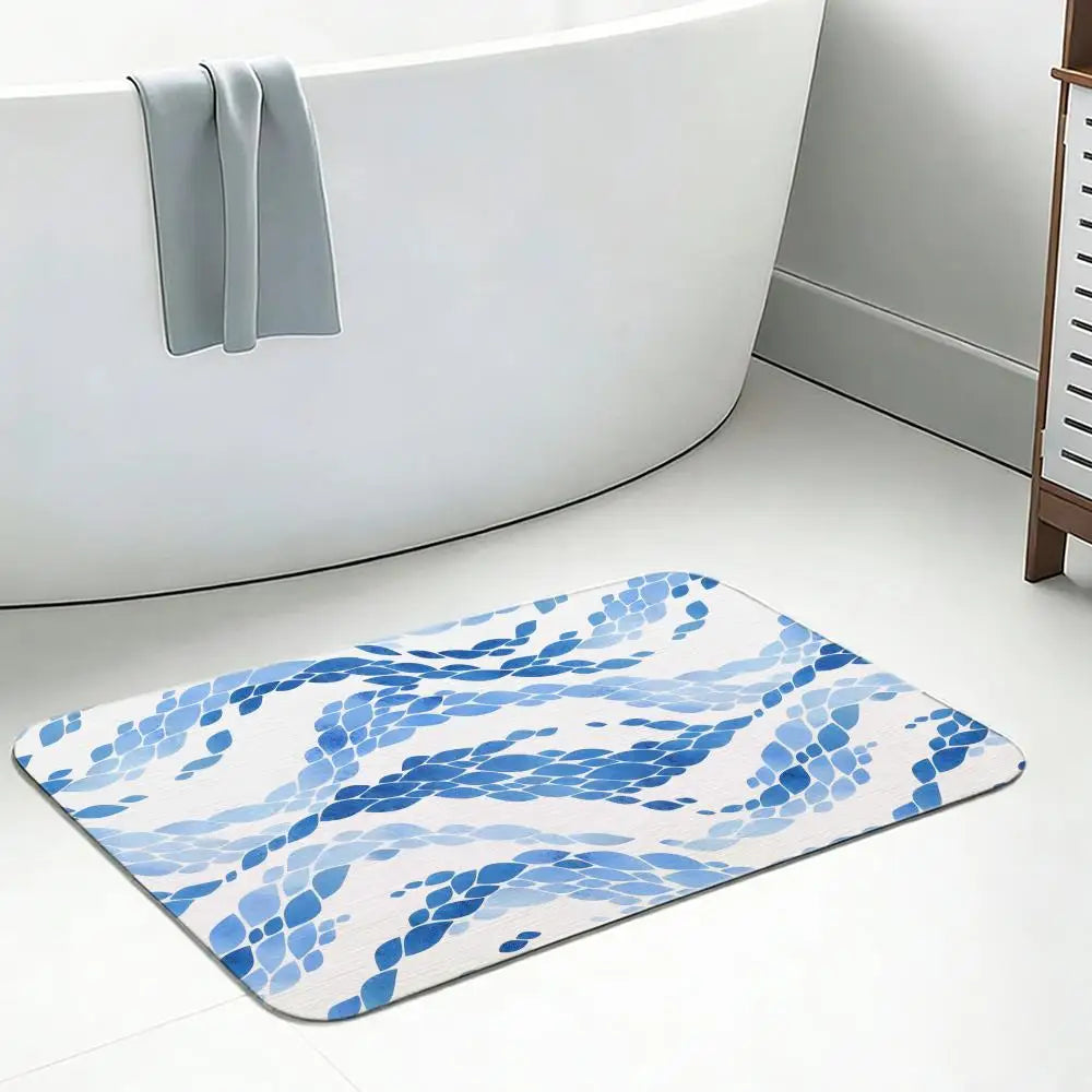 Caribbean Wave Diatomite Bath Mat – Quick Dry & Non-Slip Diatomite Bath Mat Axl