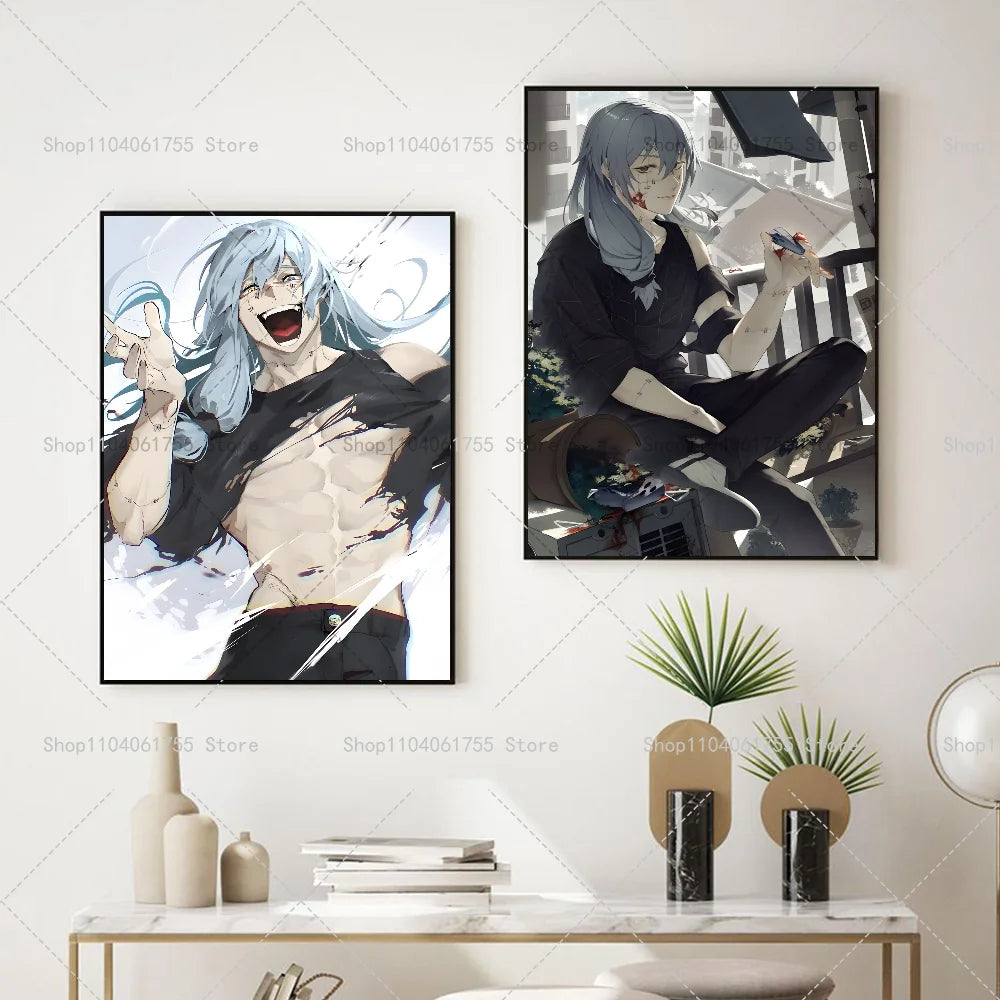 Jujutsu Kaisen Mahito Anime Poster – Self-Adhesive Wall Sticker Anime Wall Poster Axl