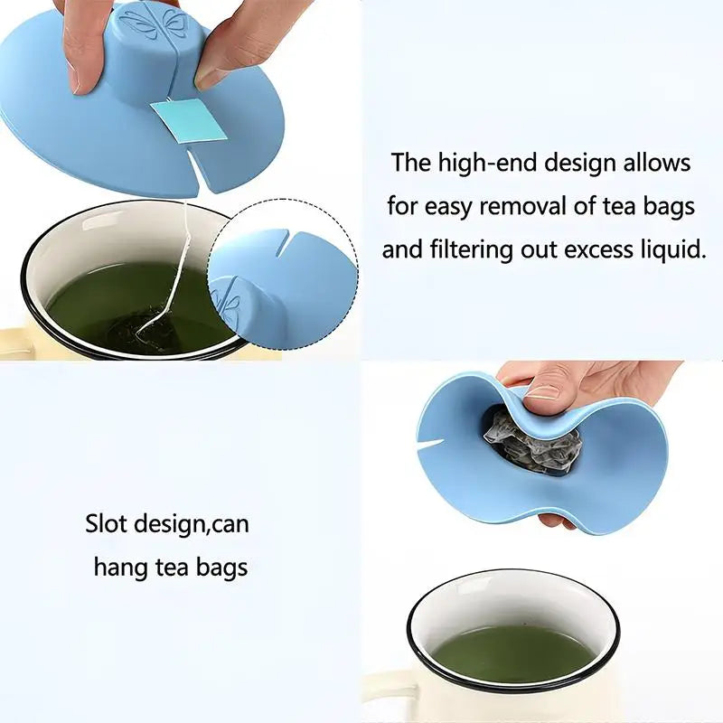 Silicone Tea Bag Holder Squeezer & Mug Cover Lid Tea Bag Holder Axl