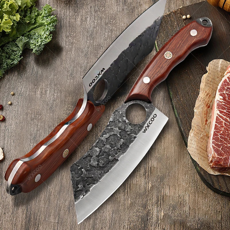 WXCOO Boning Knife Set – Stainless Steel Wood Handle Boning Knife Set Axl
