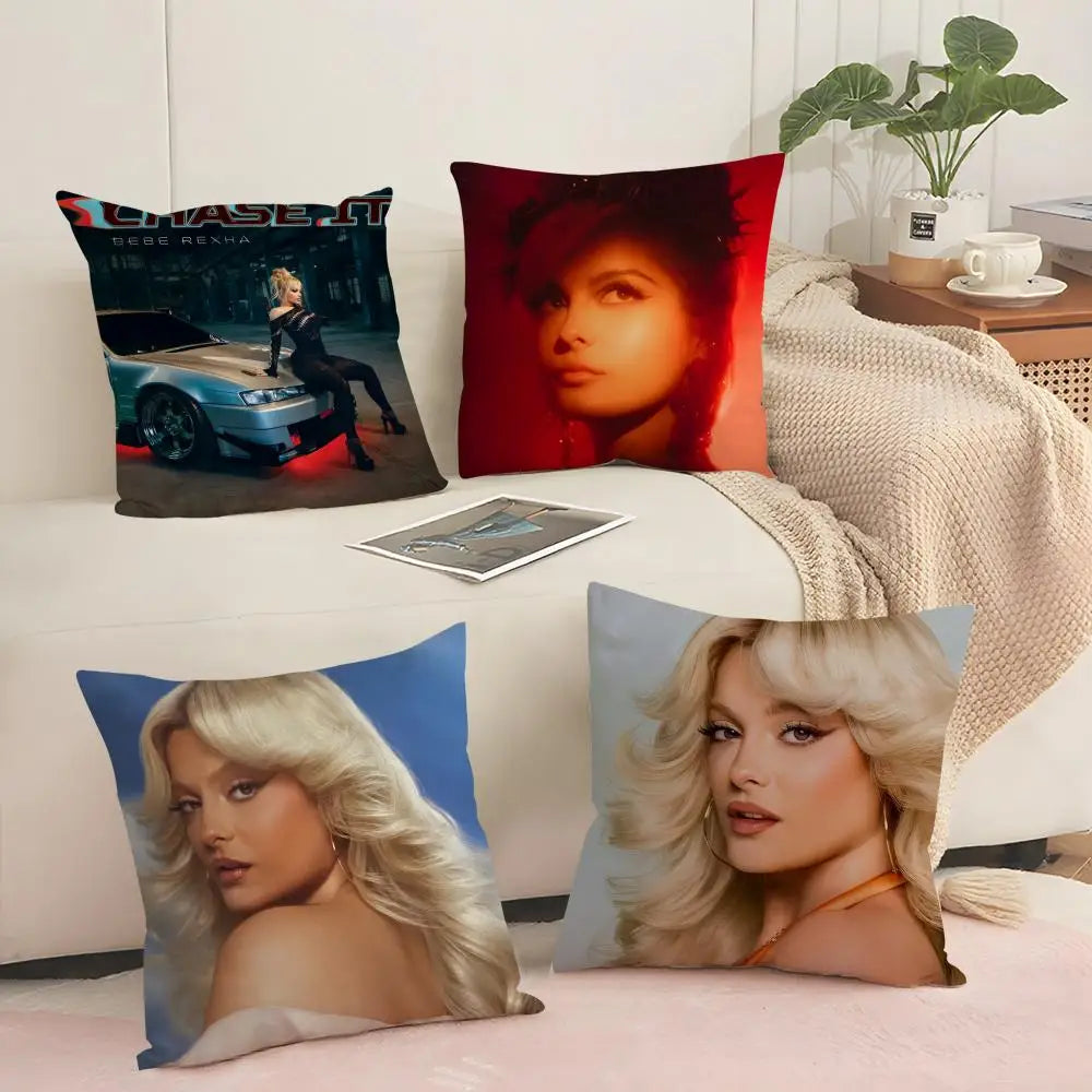 Bebe Rexha Linen Cushion Cover – Breathable Pillowcase & Zipper Decorative Cushion Cover Axl