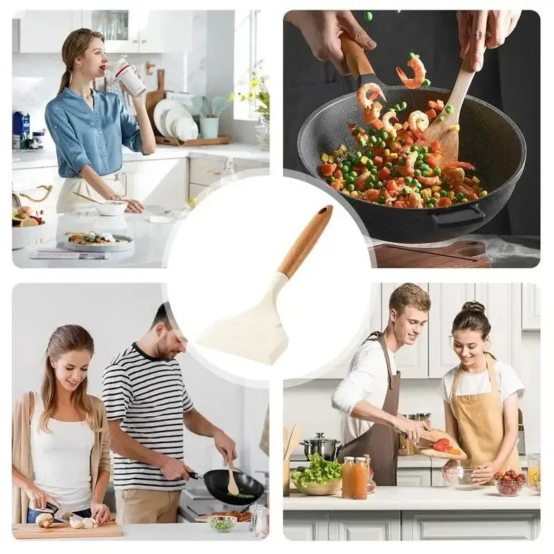 Wide Silicone Spatula – Non-Stick Pizza Shovel & Kitchen Tool Silicone Spatula Axl