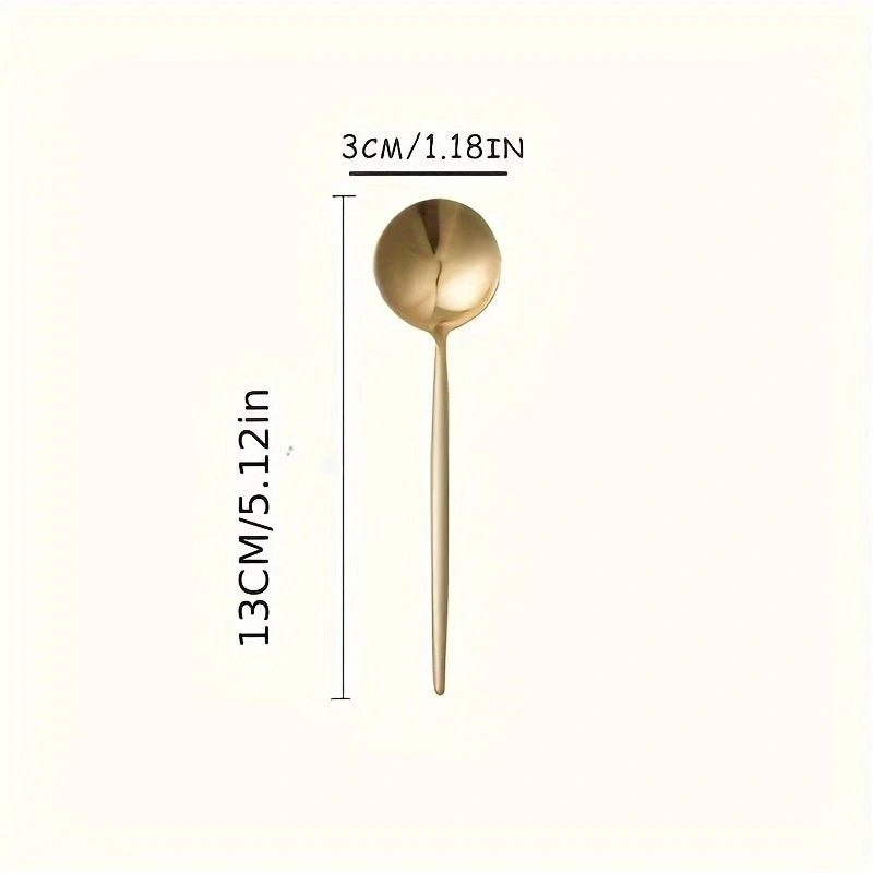 4-Piece Gold Stainless Steel Coffee & Dessert Spoon Set Dessert Spoon Set Axl