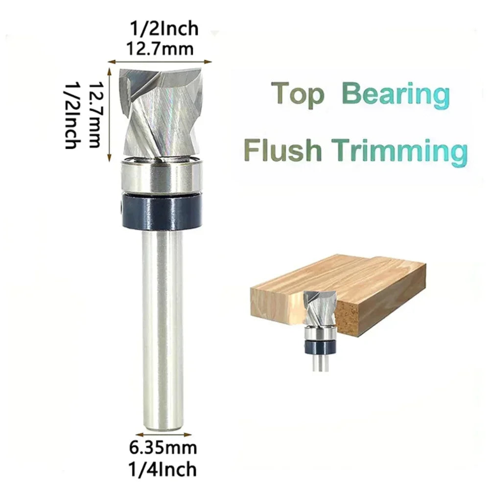 12.7mm Spiral Flush Trim Router Bit with Bearing | Wood Milling Router Bit Axl China Mainland