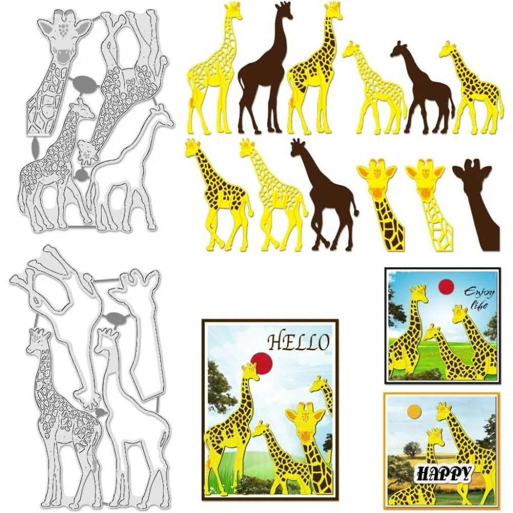 2-Pc Giraffe Metal Cutting Dies – Embossing Scrapbooking Stencil Craft Cutting Dies Axl AECH04-18769