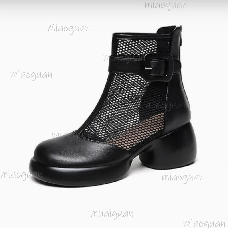 Women's Roman Gladiator Sandal Boots | Wedge Mesh Platform Gladiator Sandal Boots Axl