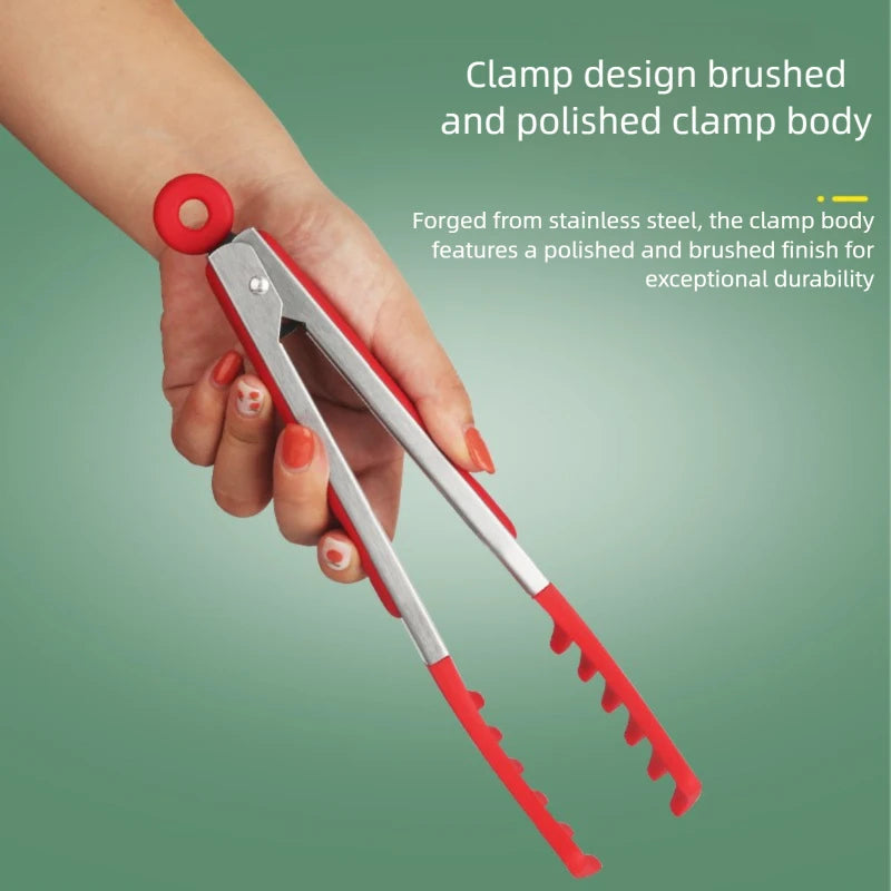 9-Inch Silicone Food Tongs – Heat-Resistant & Non-Stick BBQ Kitchen Cooking Tongs Axl