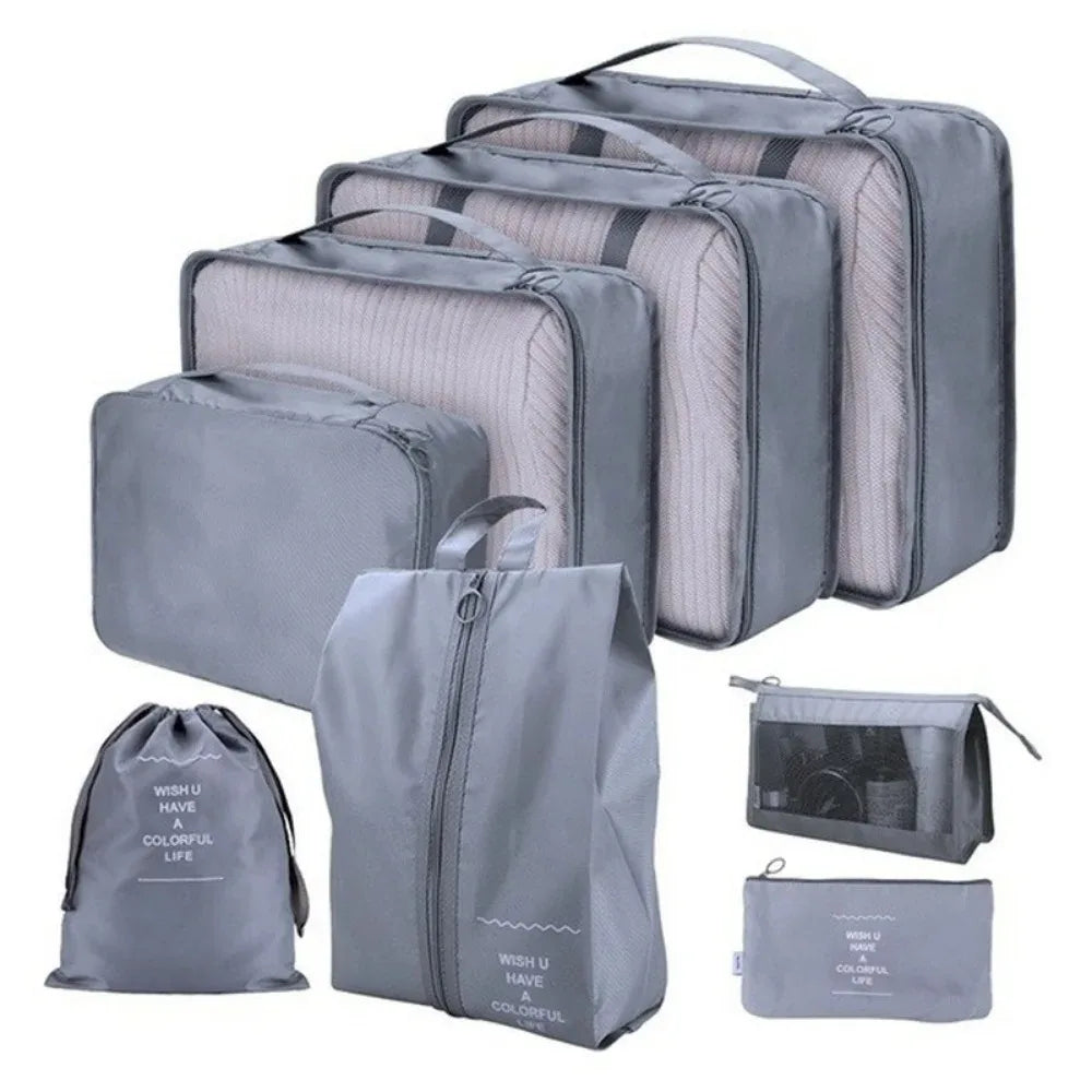 8-Piece Travel Packing Cubes Set – Waterproof Luggage Organizer Travel Packing Cubes Axl