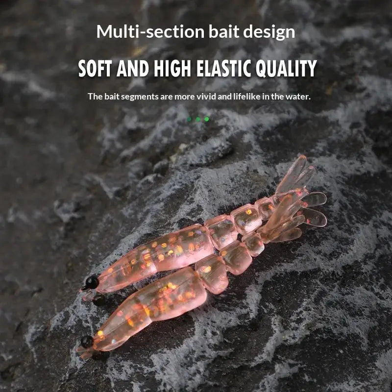 20PCS Mini Soft Worm Shrimp Fishing Lures – 40mm Silicone Bait Soft Fishing Lures Axl