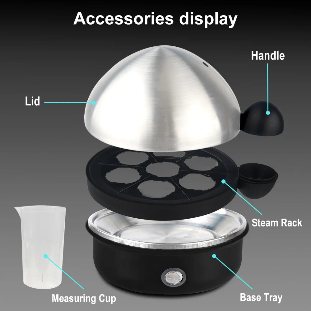 BALASHOV 360W Electric Egg Cooker – 7-Egg Steamer Auto Shut-Off Electric Egg Cooker Axl