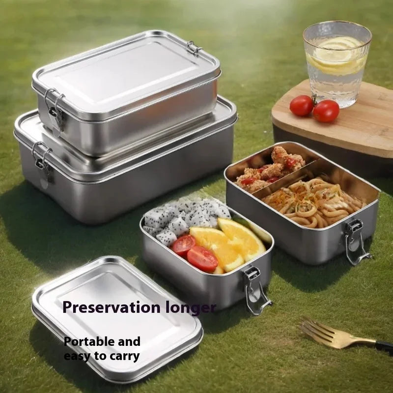 Stainless Steel Lunch Box with Lockable Clips | Metal Bento Box Bento Lunch Box Axl